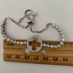 925 Silver bracelet cz stones slider lock tennis